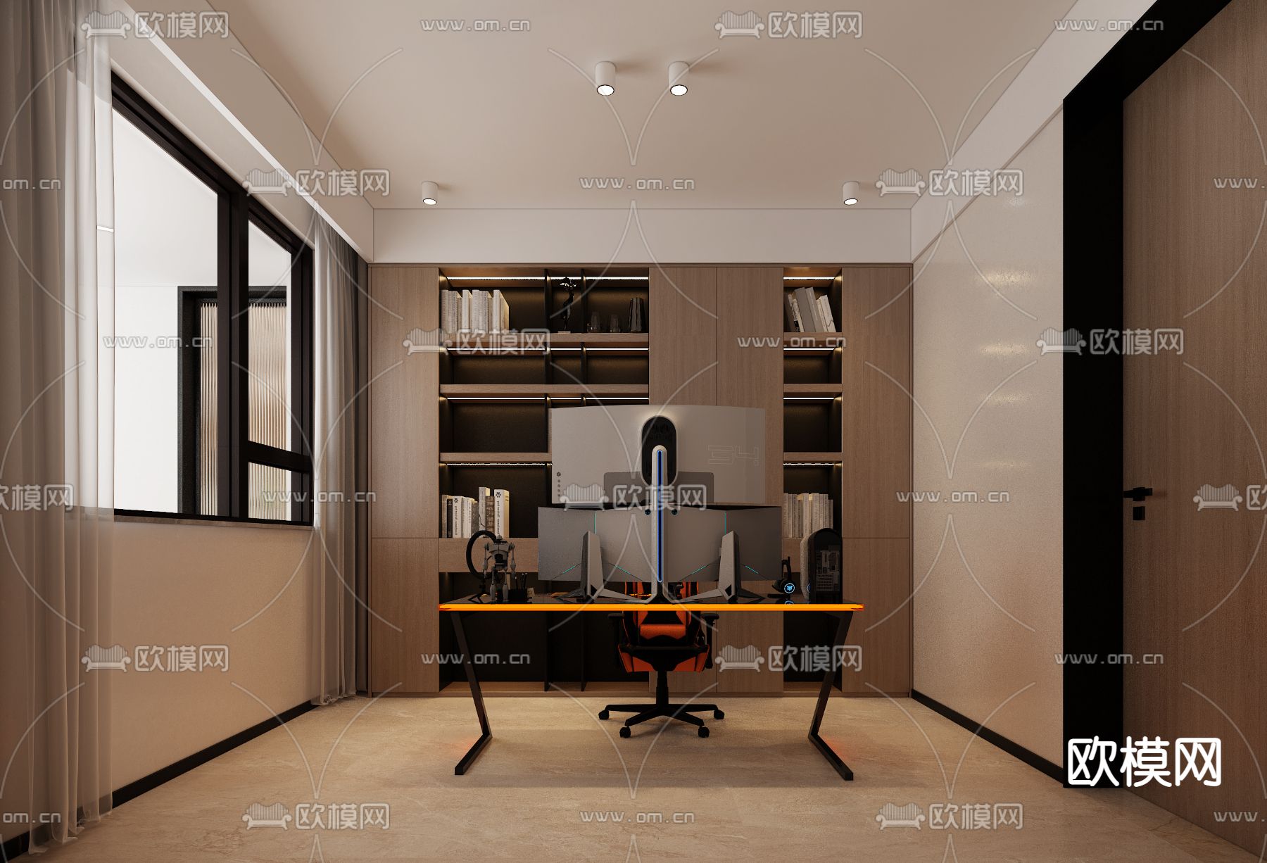 现代电竞房免费3d模型下载_ID12279538_3dmax免费模型-欧模网