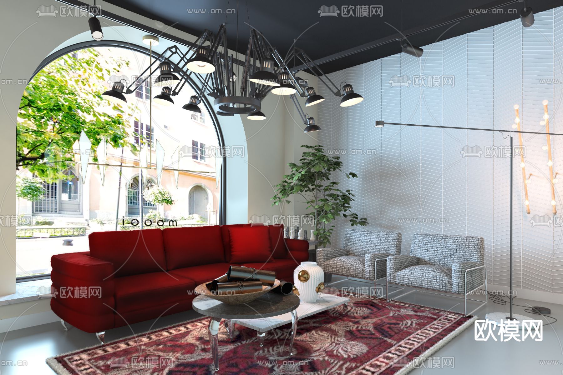 荷兰MOOOI品牌 现代布艺沙发组合su模型下载