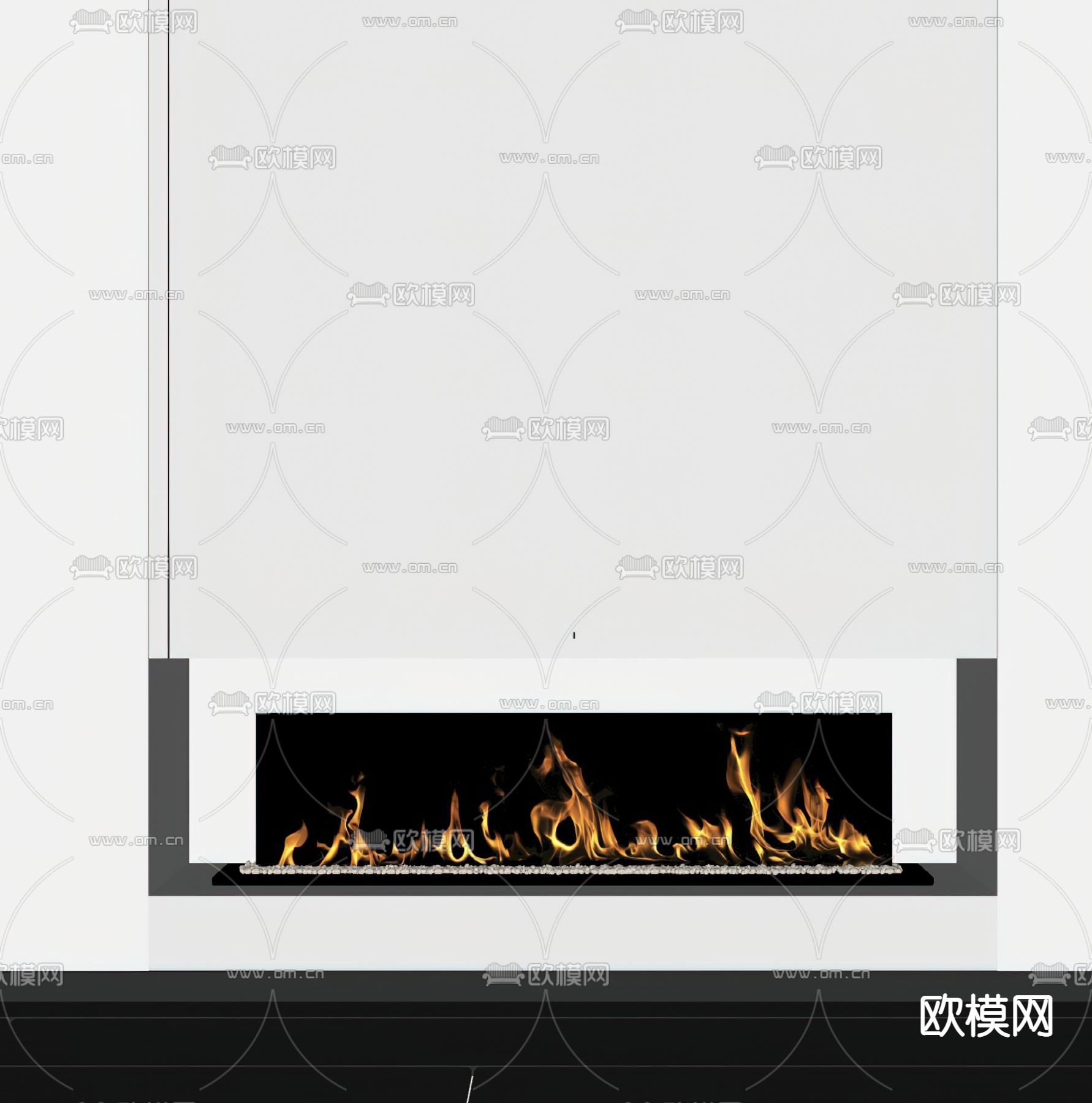 现代火焰电子壁炉 火炉su模型下载（渲染图2）