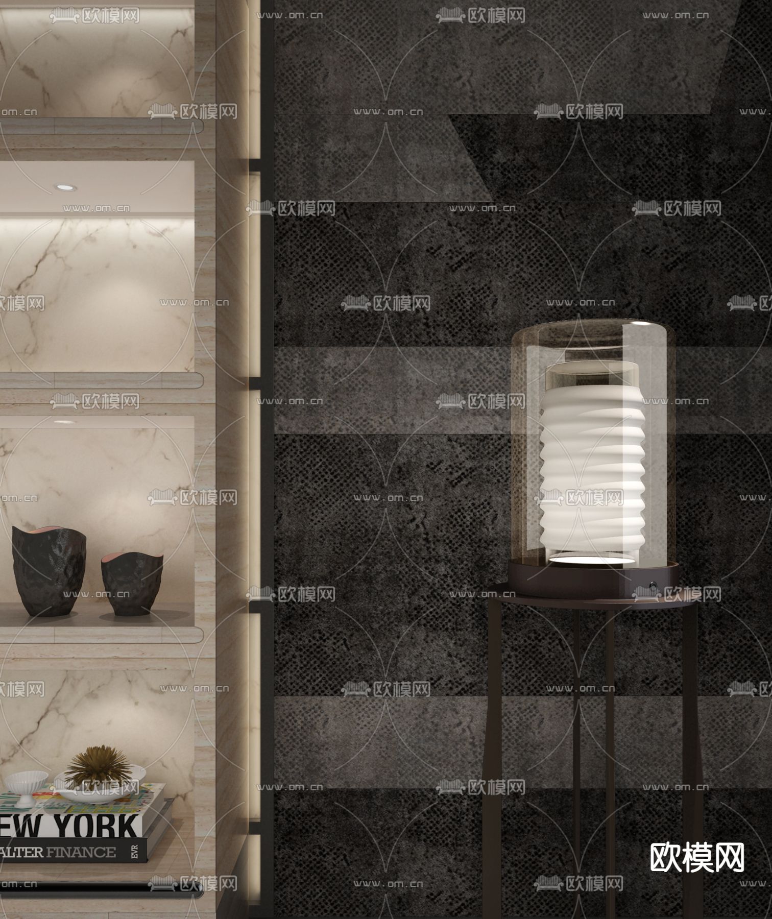 卢志荣设计 现代灯罩落地灯su模型下载