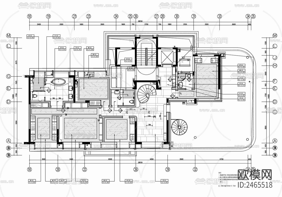别墅cad施工图下载（渲染图7）