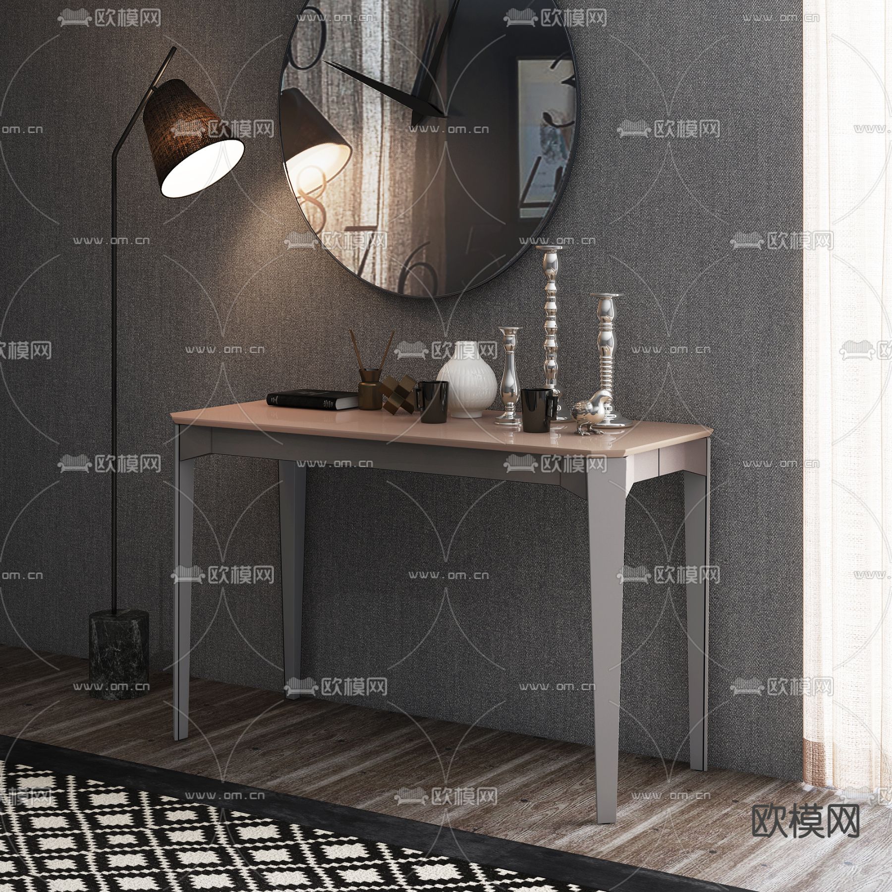 意大利Cattelan Italia品牌 现代端景条案su模型下载