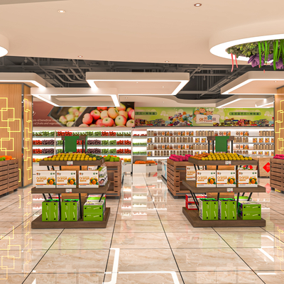  生活超市 蔬果区su模型 