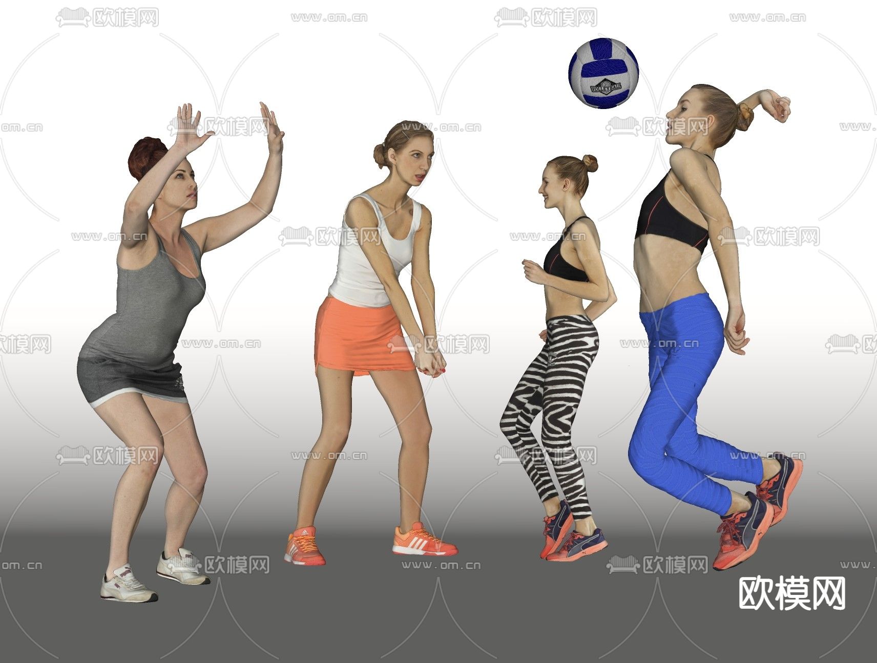 女人 运动员 排球运动员su模型下载（渲染图2）