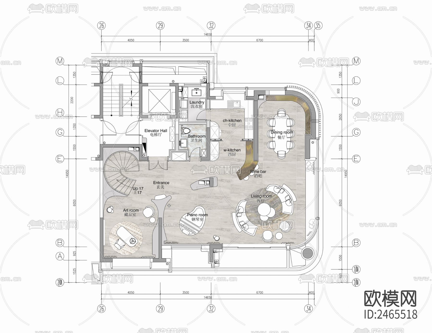 别墅cad施工图下载（渲染图6）