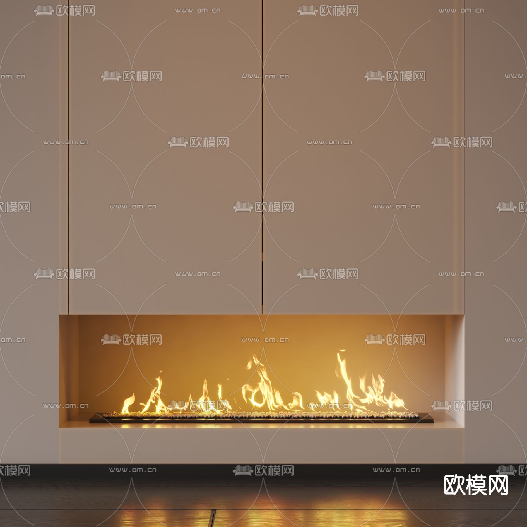 现代火焰电子壁炉 火炉su模型下载（渲染图1）