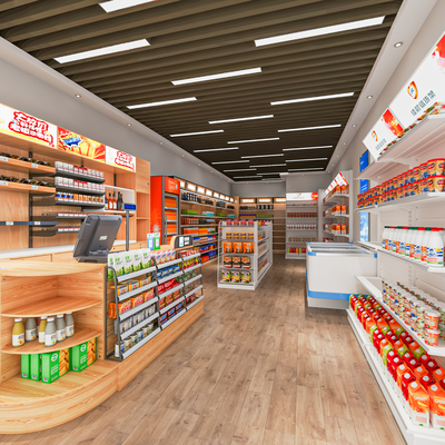  现代便利店 超市su模型 