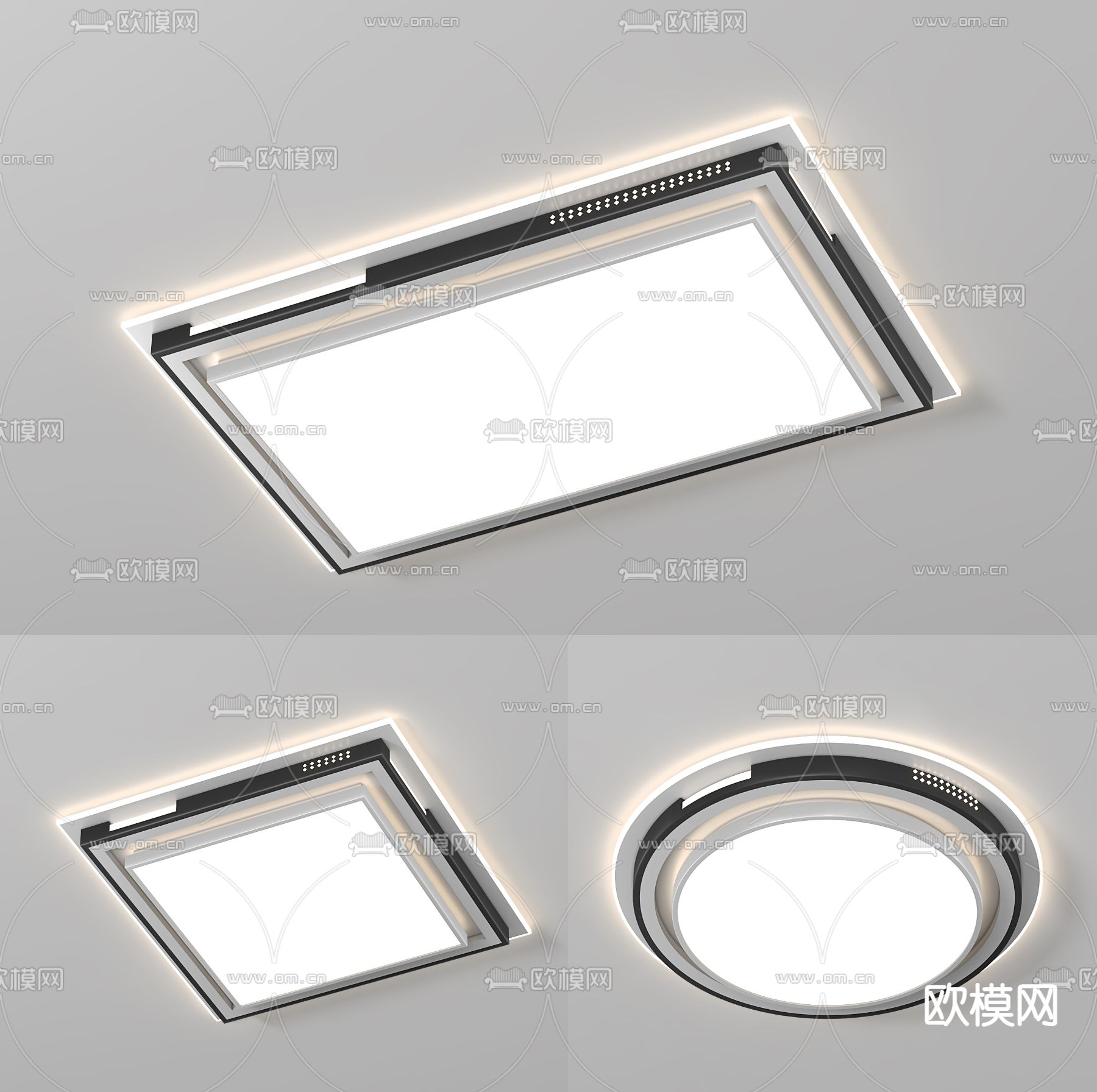 几何吸顶灯3d模型