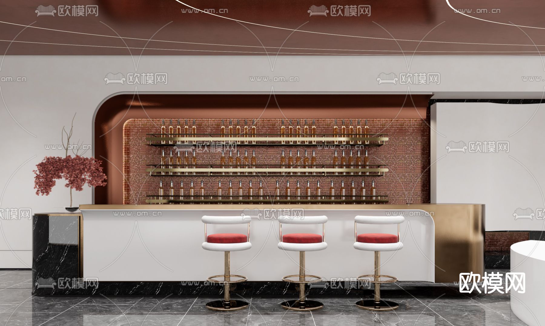 现代酒吧吧台 操作台su模型下载_ID12293881_sketchup模型下载-欧模网