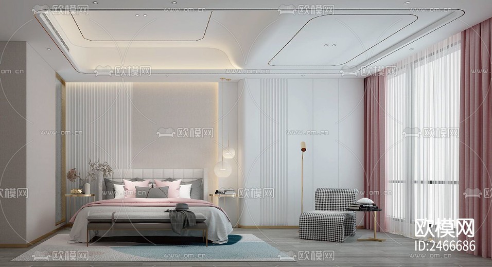 700㎡两层复式豪宅CAD施工图下载(渲染图5)