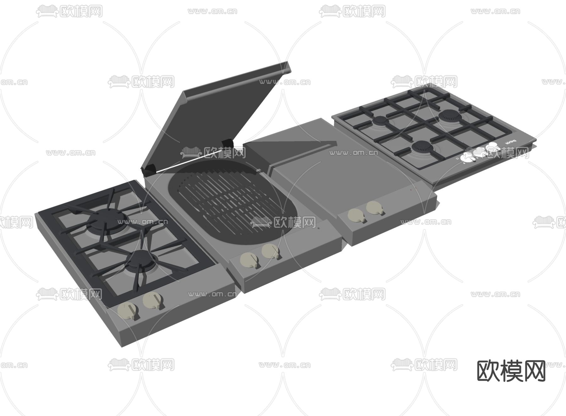 集成灶 燃气灶su模型下载