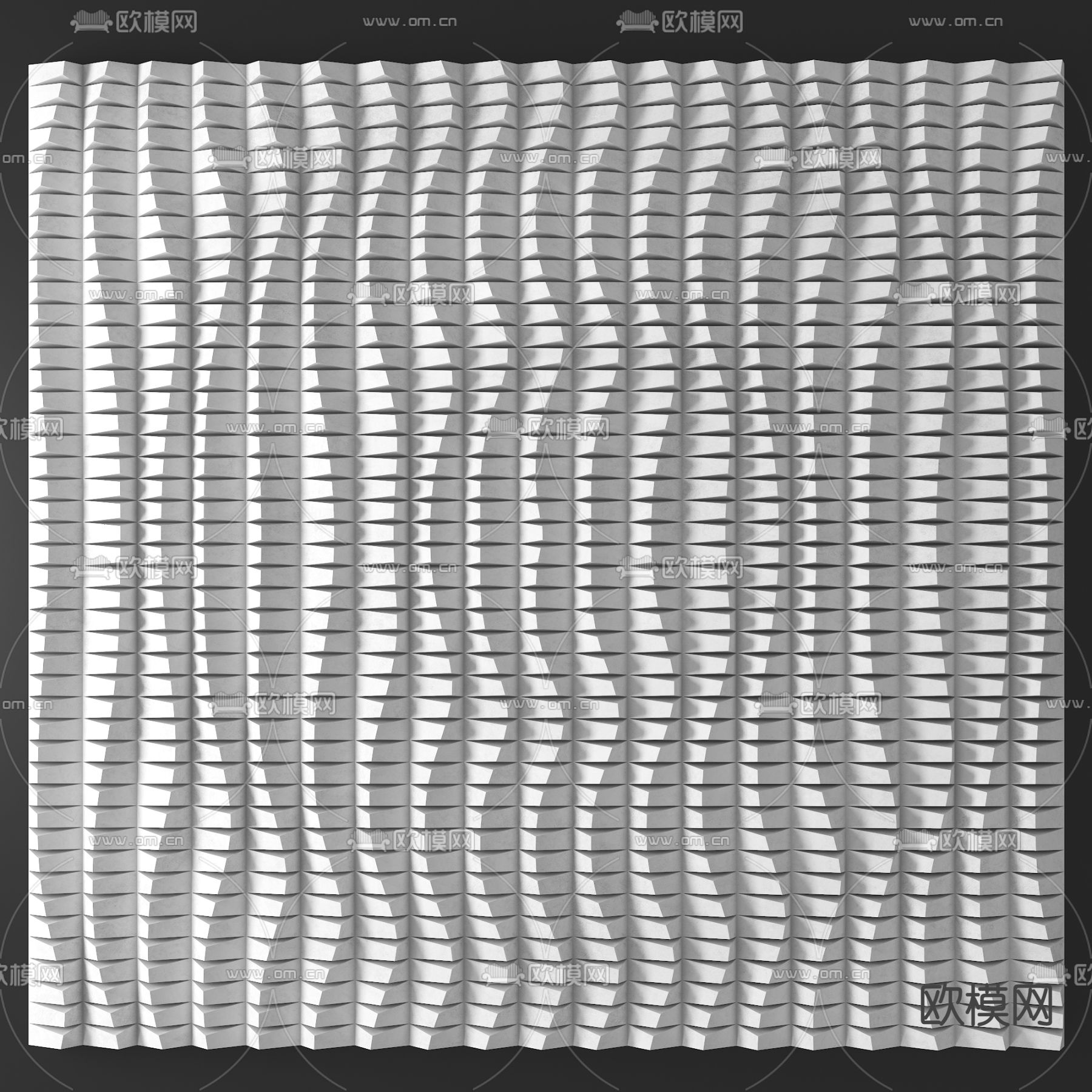 水纹墙 波纹墙 艺术墙 造型墙免费3d模型下载（渲染图3）