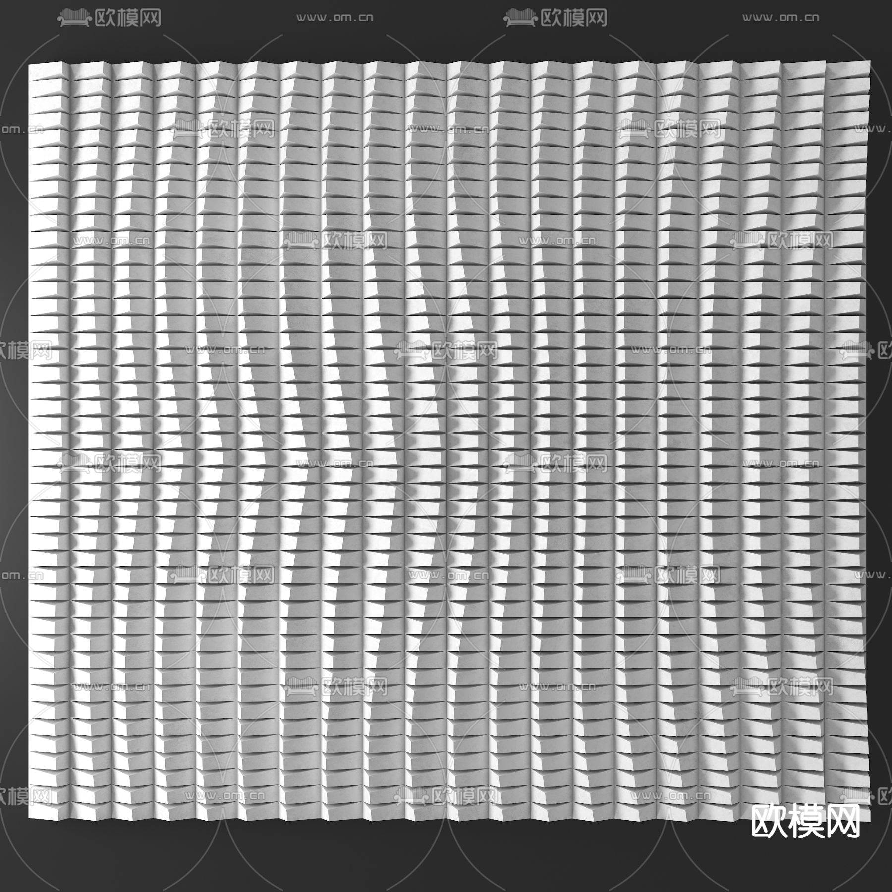 水纹墙 波纹墙 艺术墙 造型墙免费3d模型下载（渲染图1）