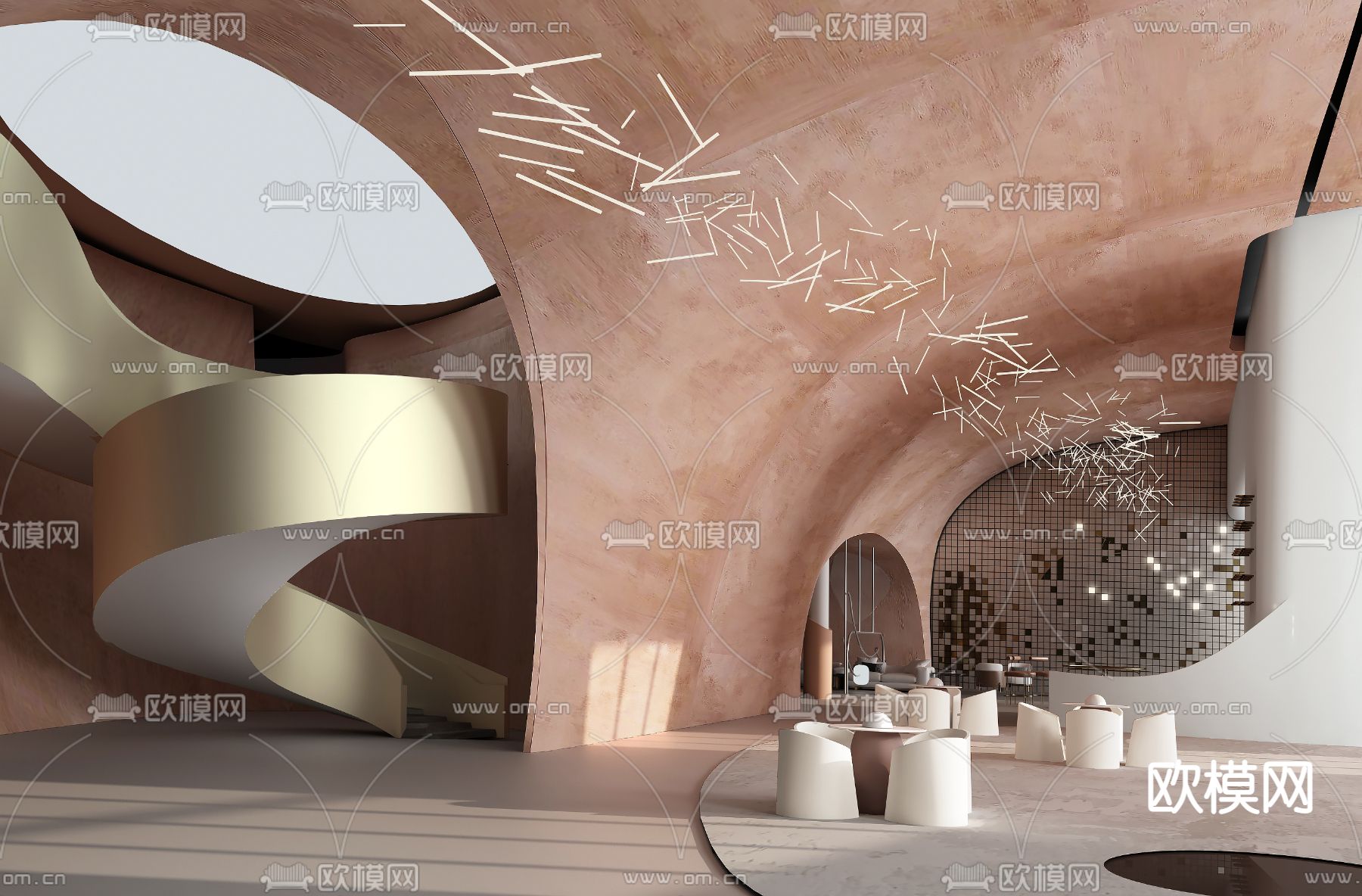 集艾设计 绿地香港·朝悦江山城售楼处SU模型下载