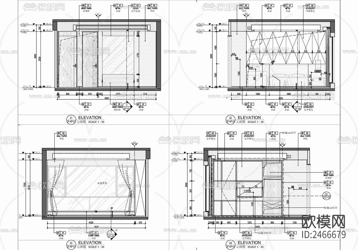 新中式复式两层家装CAD施工图下载（渲染图9）