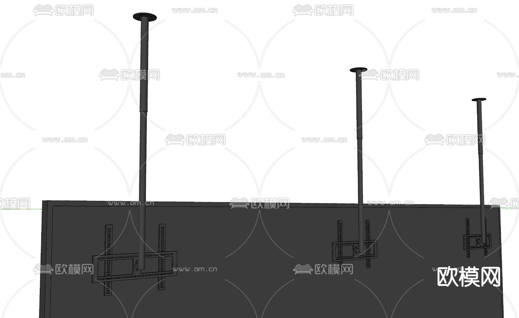 LED显示屏 电视支架su模型下载（渲染图3）