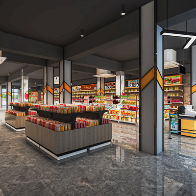  超市 零食区su模型 