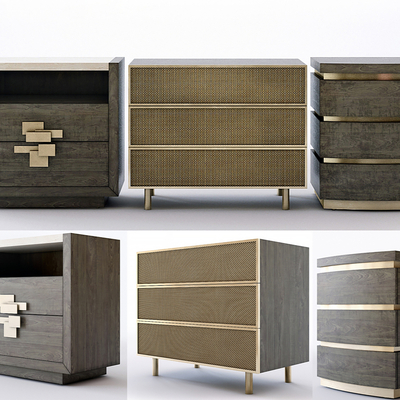 现代床头柜su模型