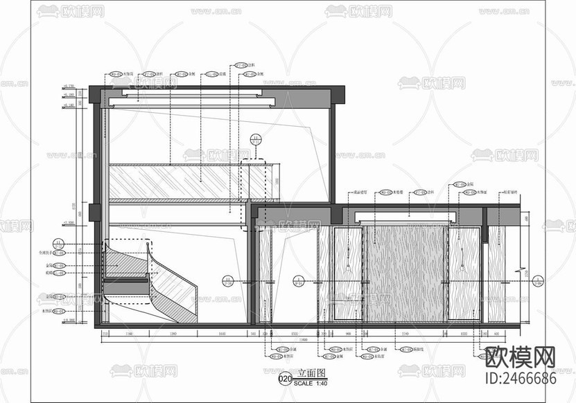 700㎡两层复式豪宅CAD施工图下载(渲染图10)