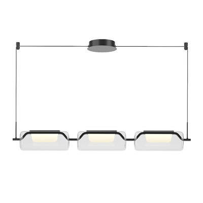 玻璃竹节吊灯 长条吊灯su模型