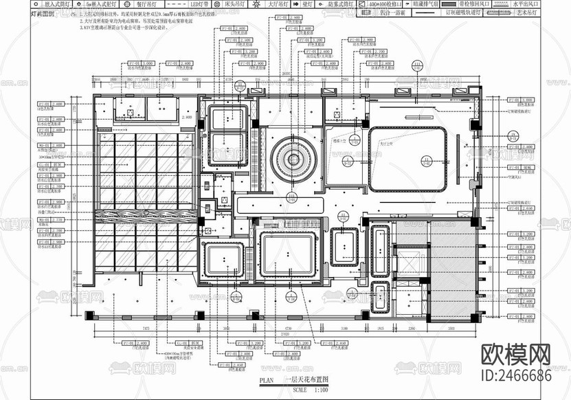 700㎡两层复式豪宅CAD施工图下载(渲染图8)