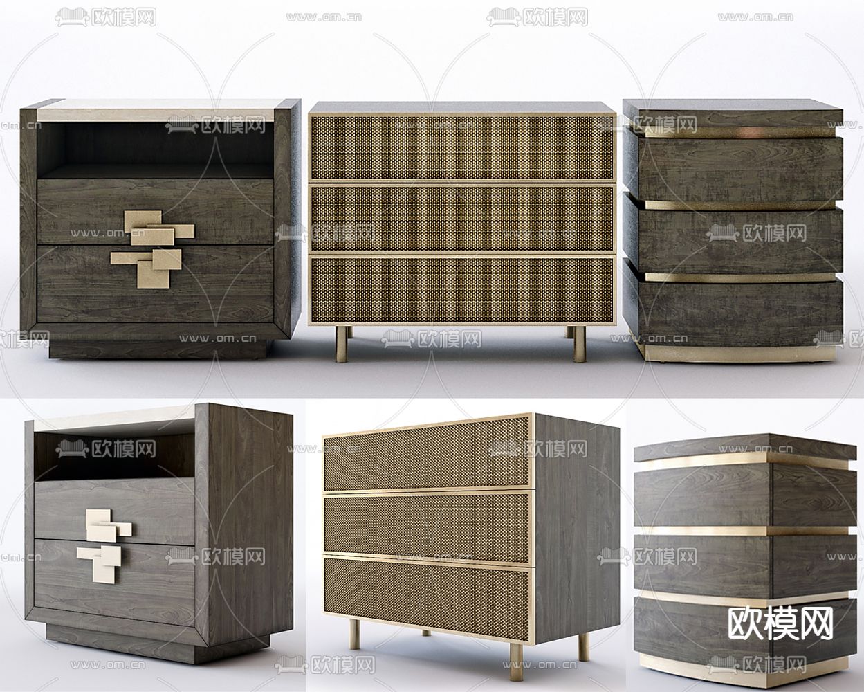 现代床头柜su模型
