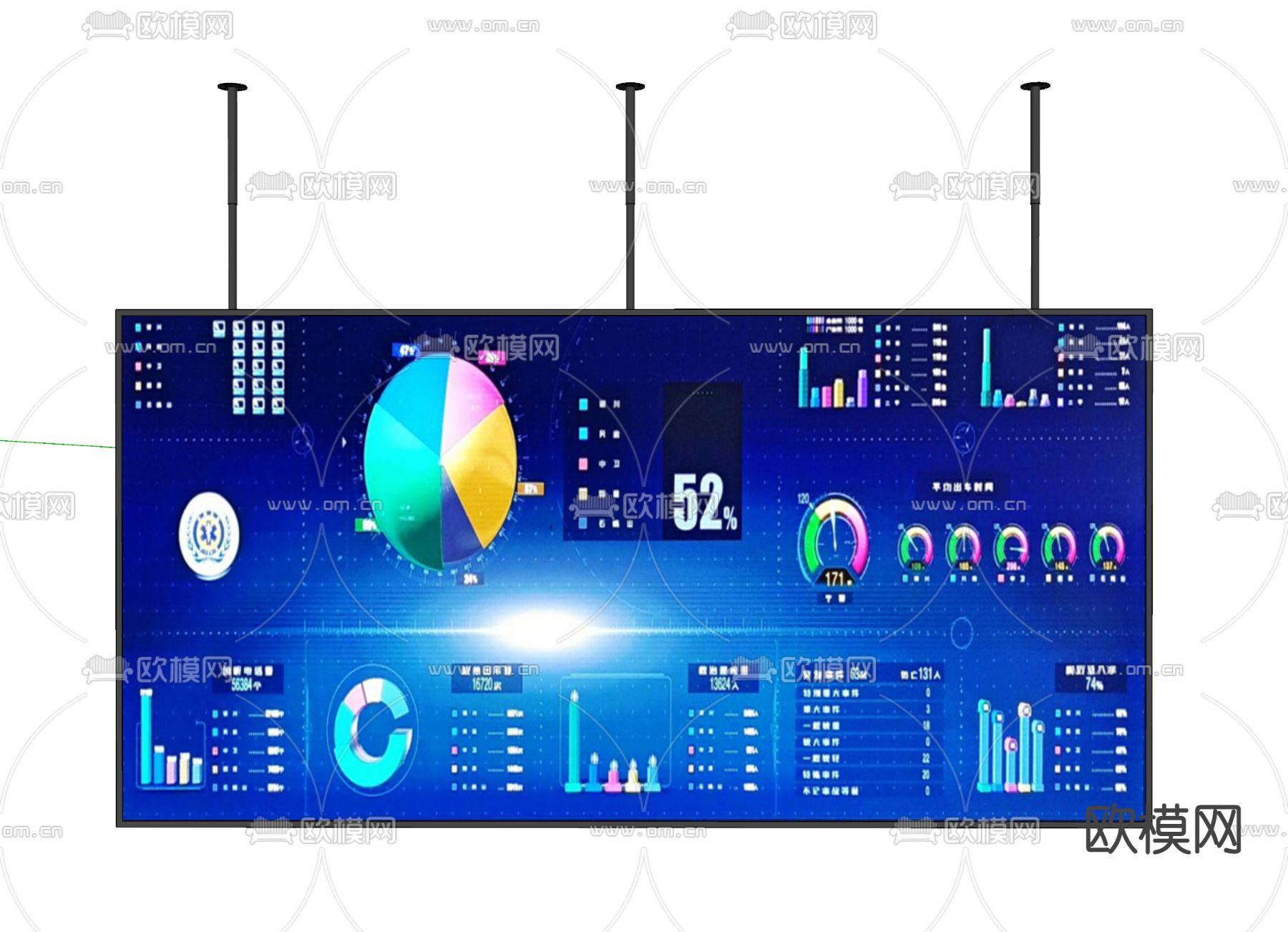LED显示屏 电视支架su模型下载（渲染图1）
