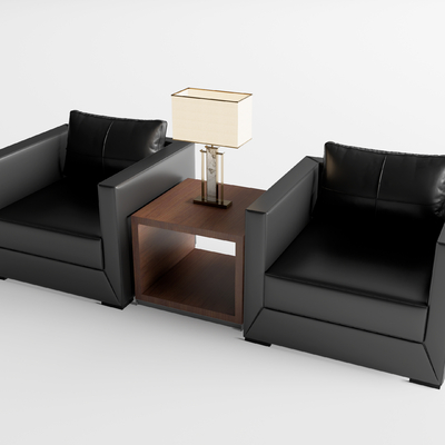  办公沙发 洽谈沙发su模型 