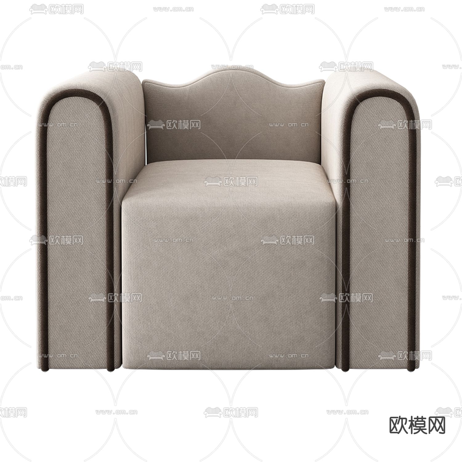 现代简约皮革单人沙发免费3d模型下载