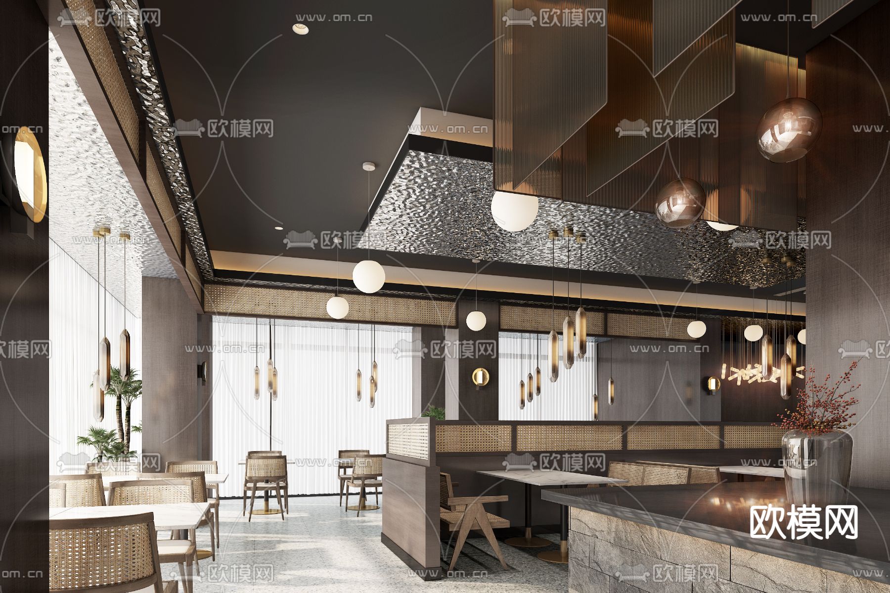 闻墨设计 龙苍沟108招待社su模型