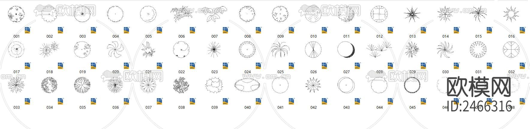 植物花草树木CAD图库下载（渲染图4）