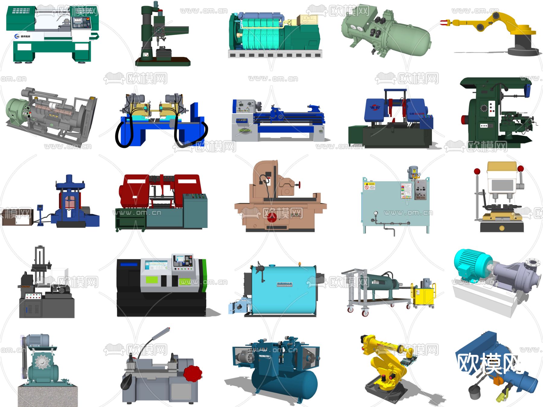数控机床 工业设备su模型下载（渲染图1）