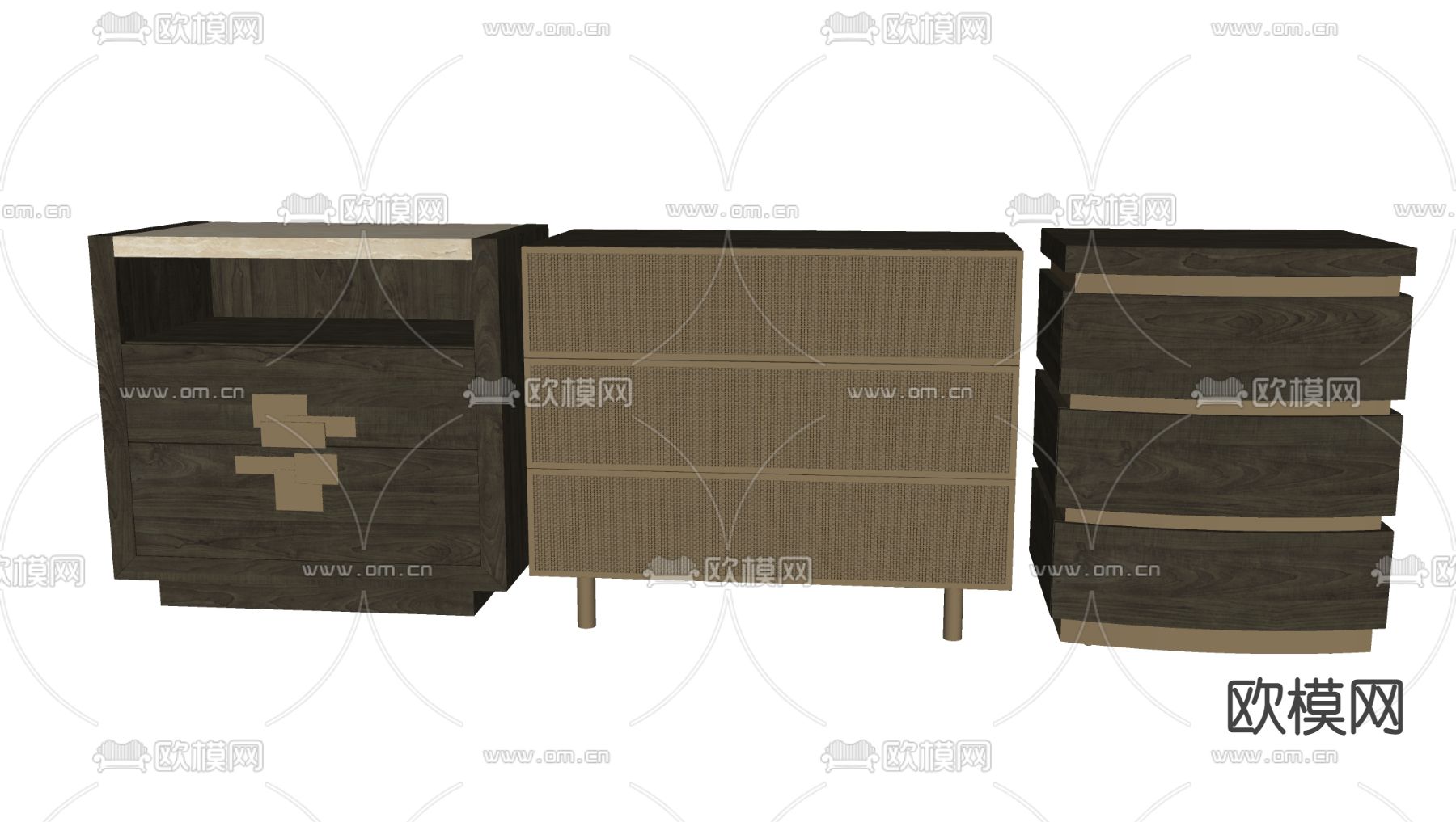 现代床头柜su模型