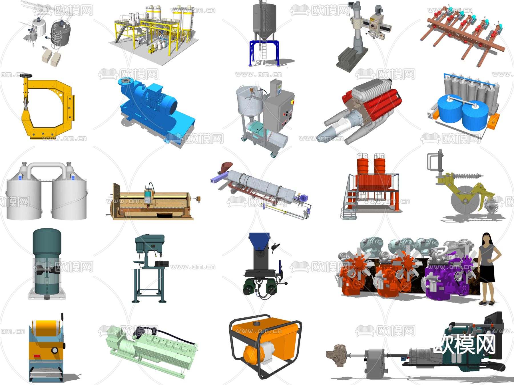 数控机床 工业设备su模型下载（渲染图2）