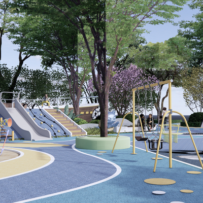  儿童活动场地su模型 