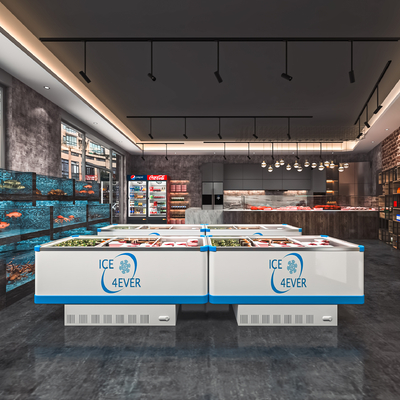  商场超市 水产肉类区su模型 