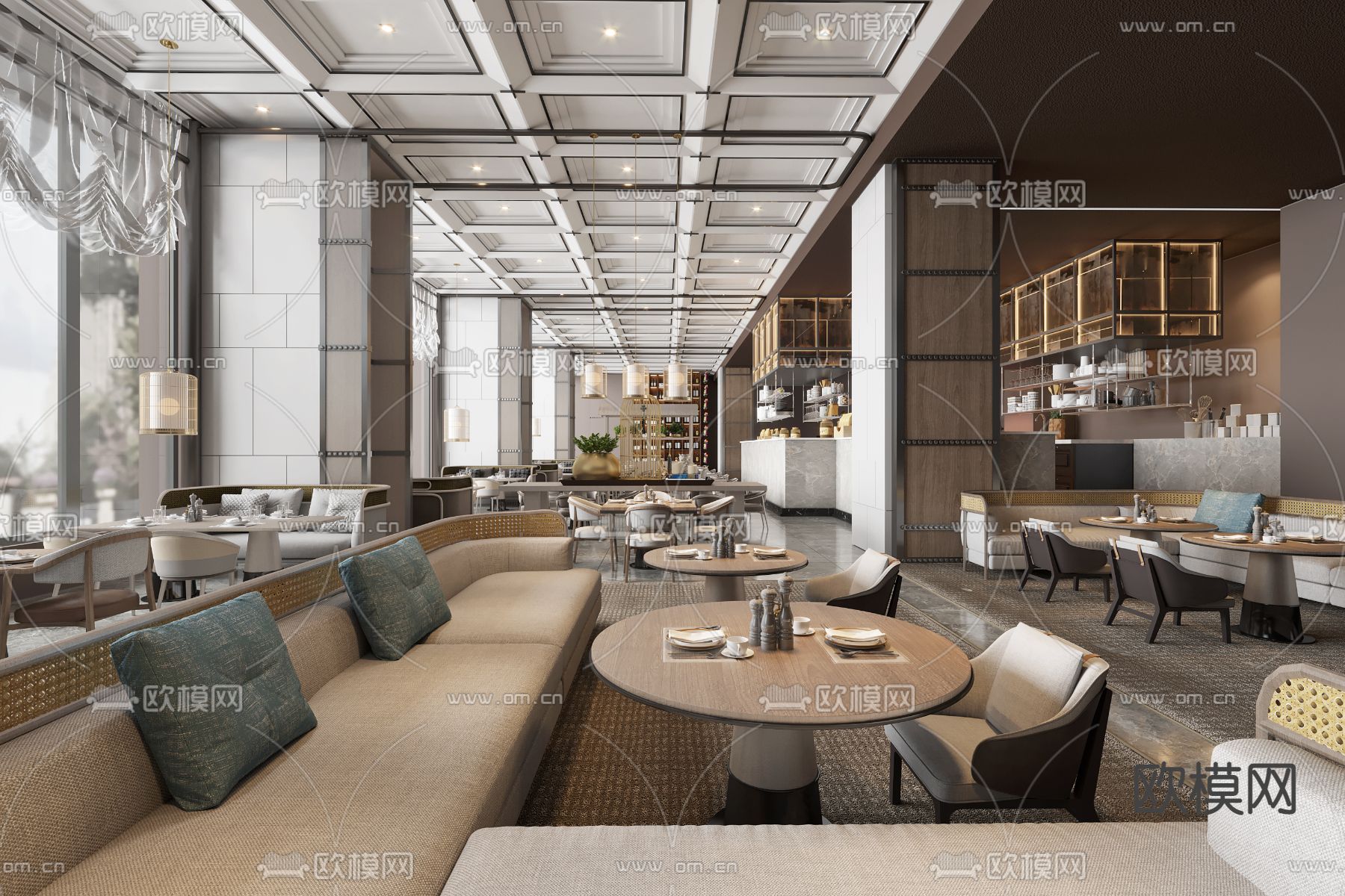 CCD郑中设计 西安经开洲际酒店餐厅SU模型下载