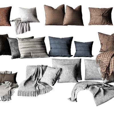  北欧抱枕 枕头靠枕su模型 