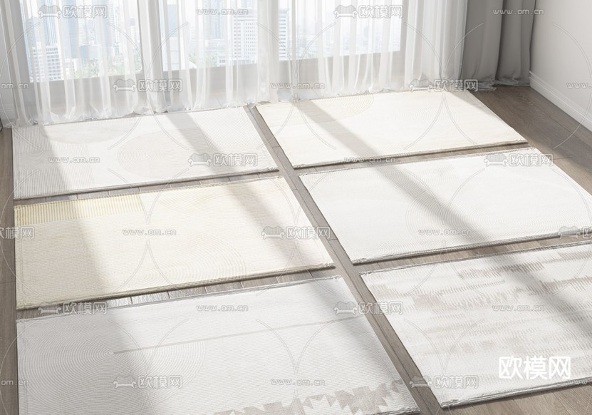 现代地毯 方毯3d模型下载
