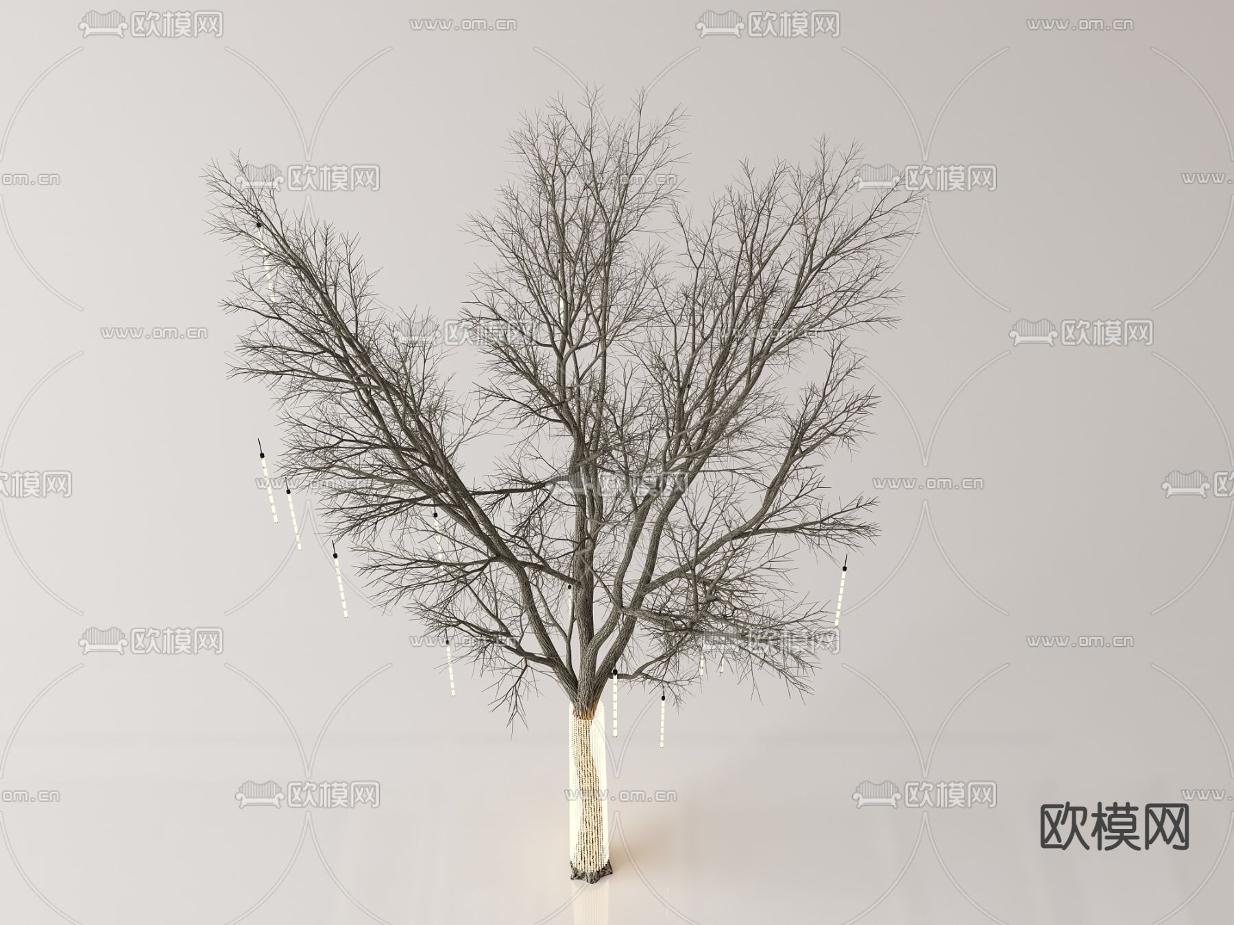 霓虹灯景观树su模型下载（渲染图1）