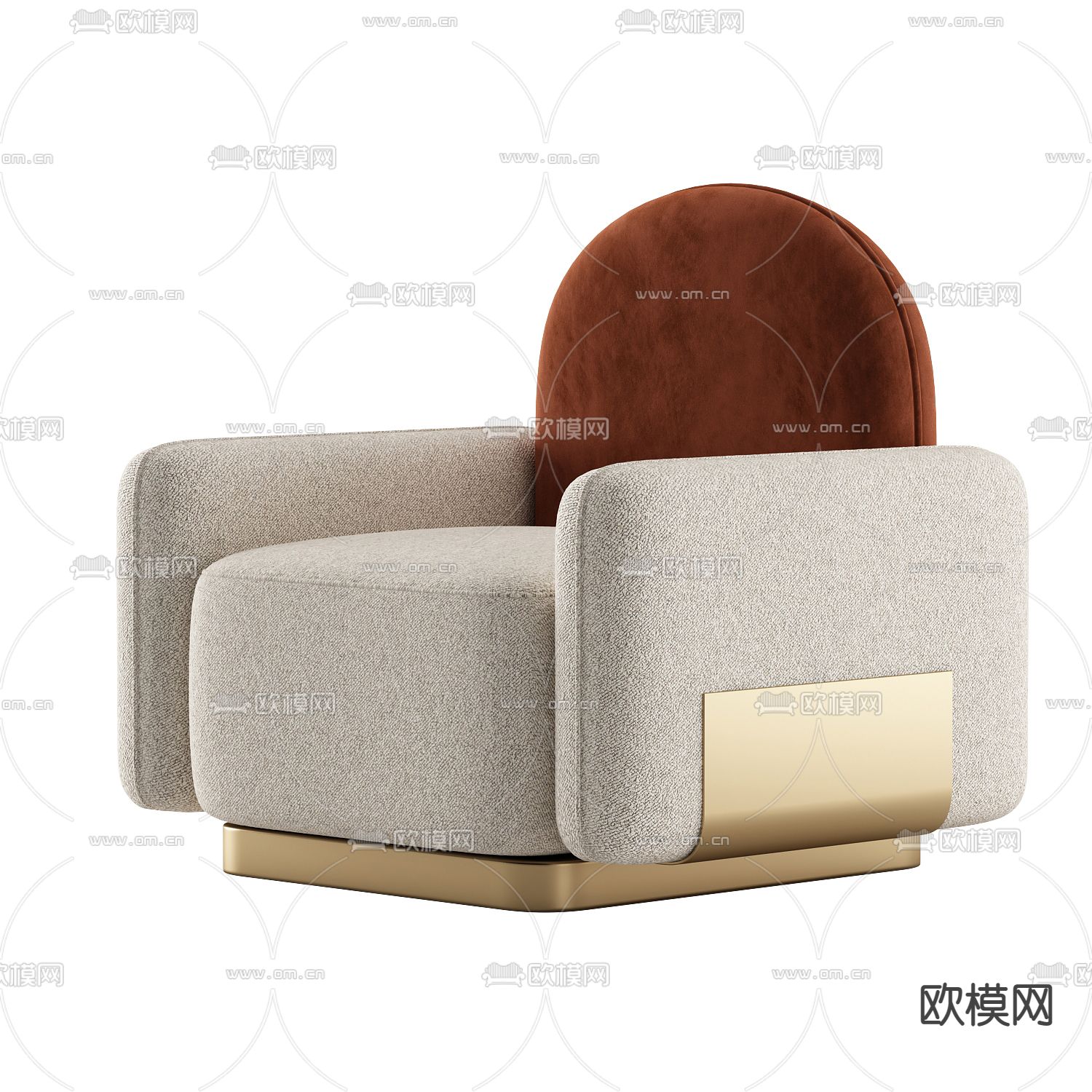 现代轻奢创意单人沙发免费3d模型下载_ID12294584_3dmax免费模型-欧模网