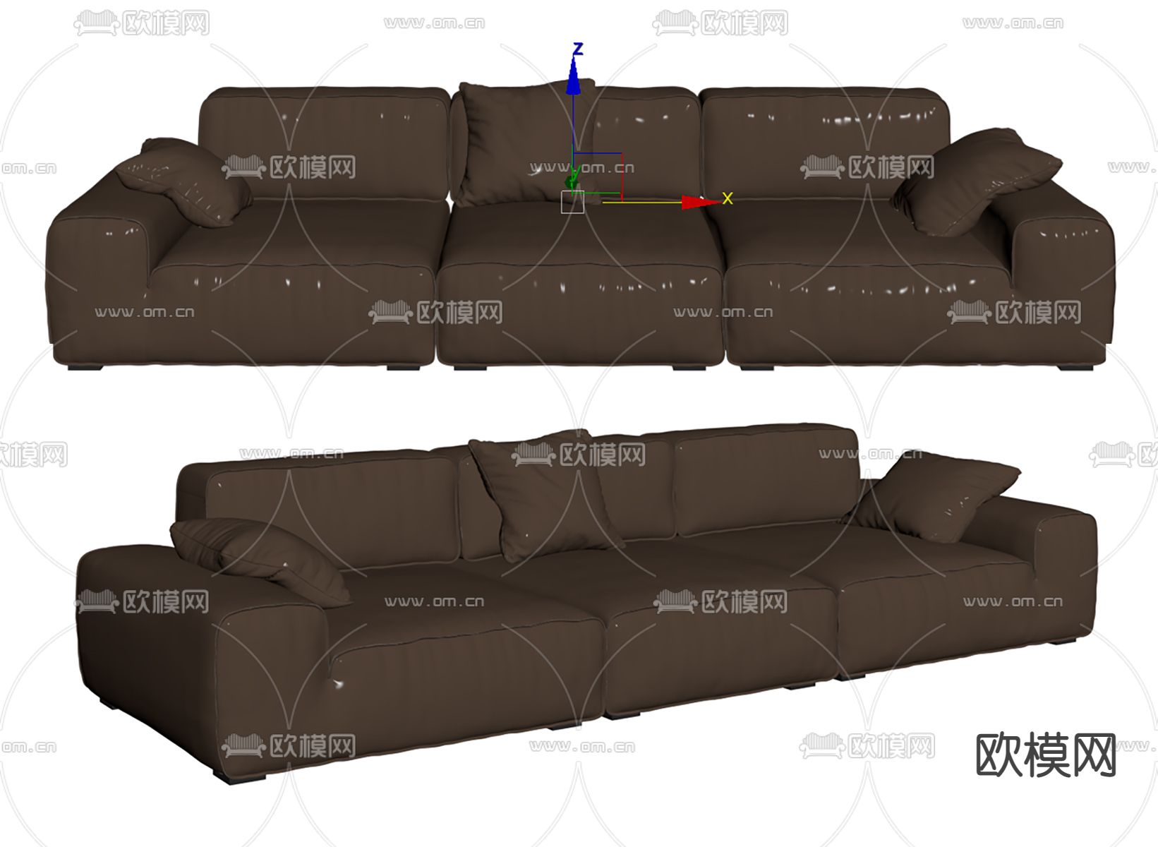 现代多人沙发su模型下载（渲染图2）