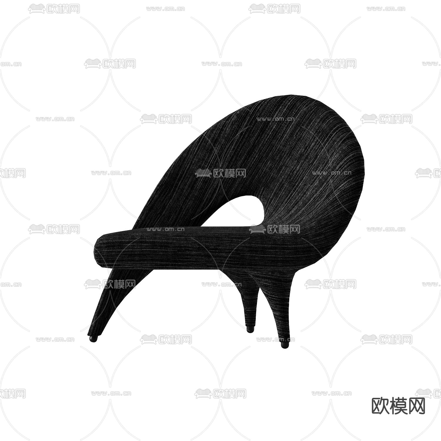 现代极简布艺创意单人沙发免费3d模型下载