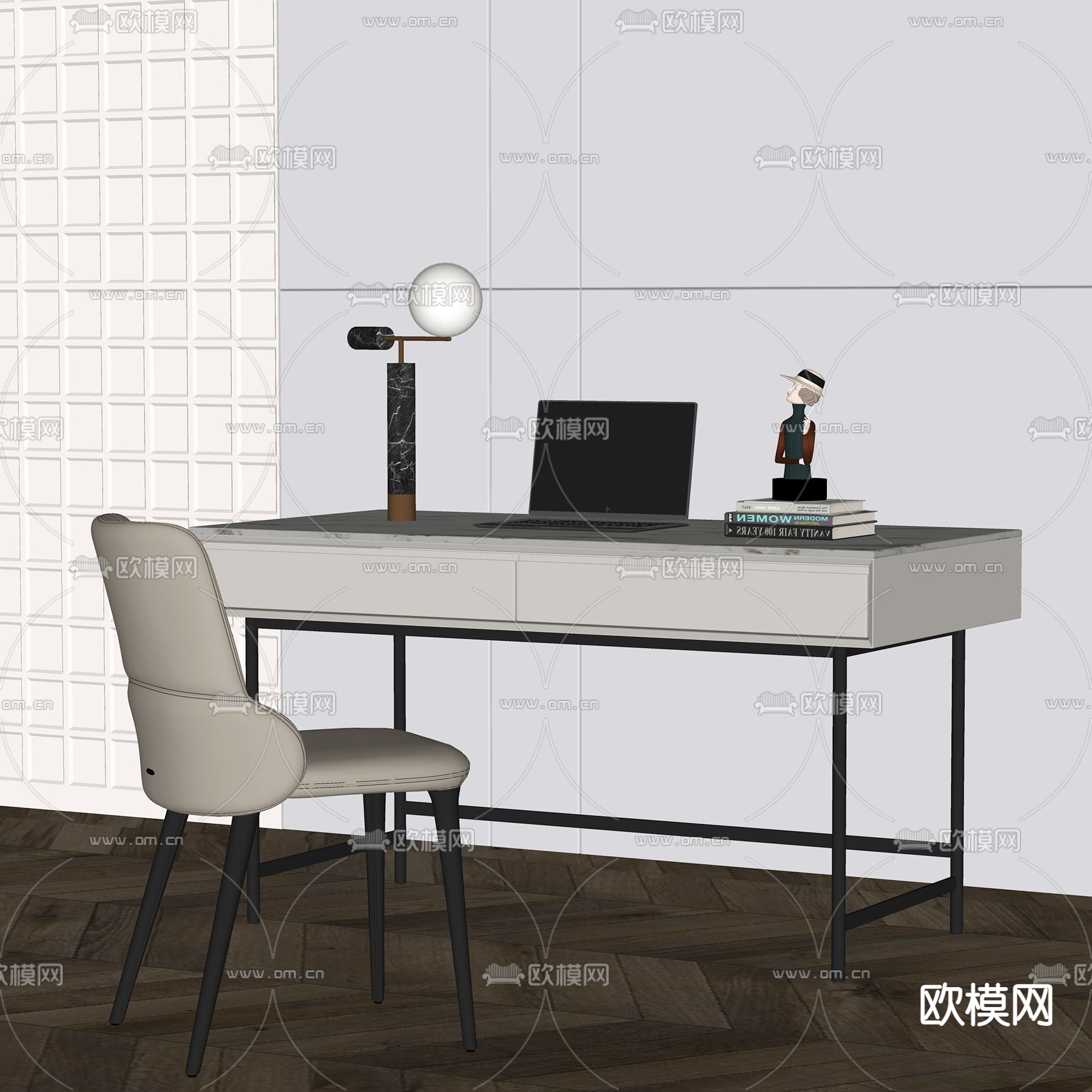 现代书桌椅su模型