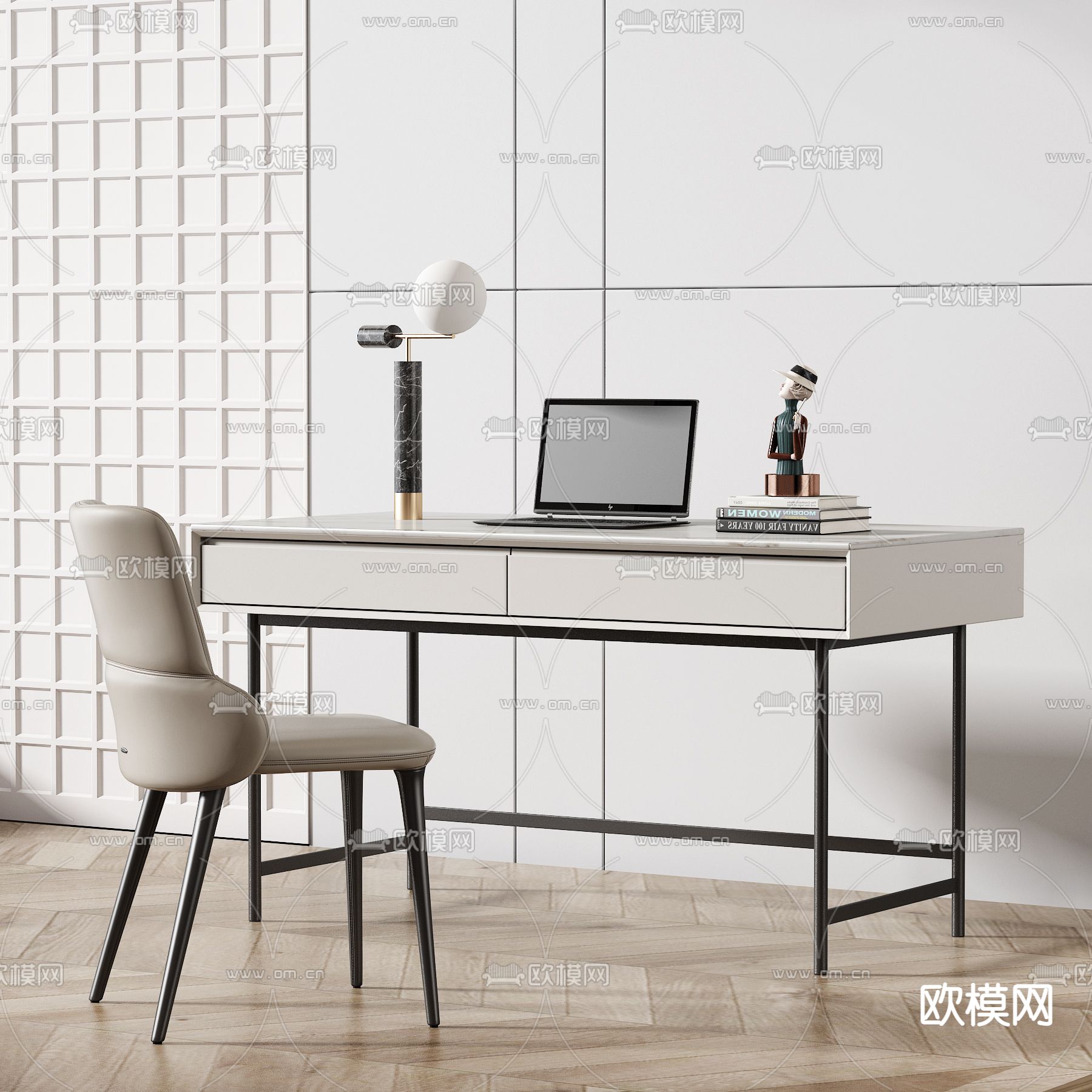 现代书桌椅su模型