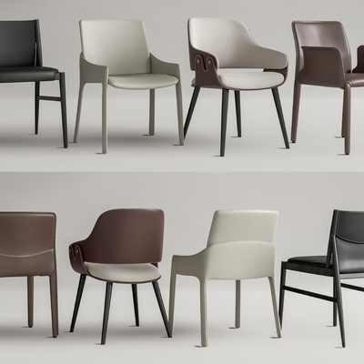 皮革单椅子 餐椅su模型