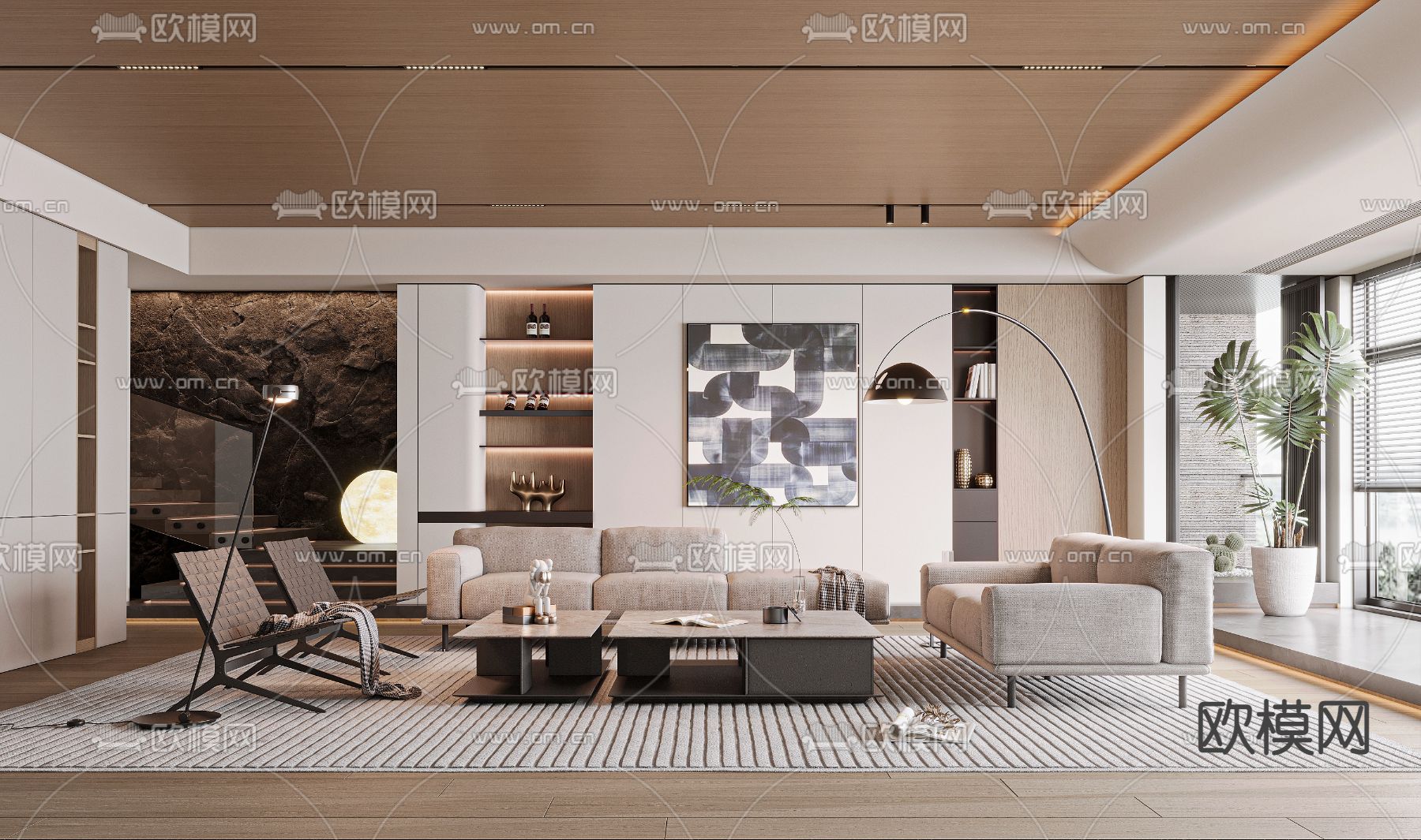 Meridiani 复式客厅3d模型