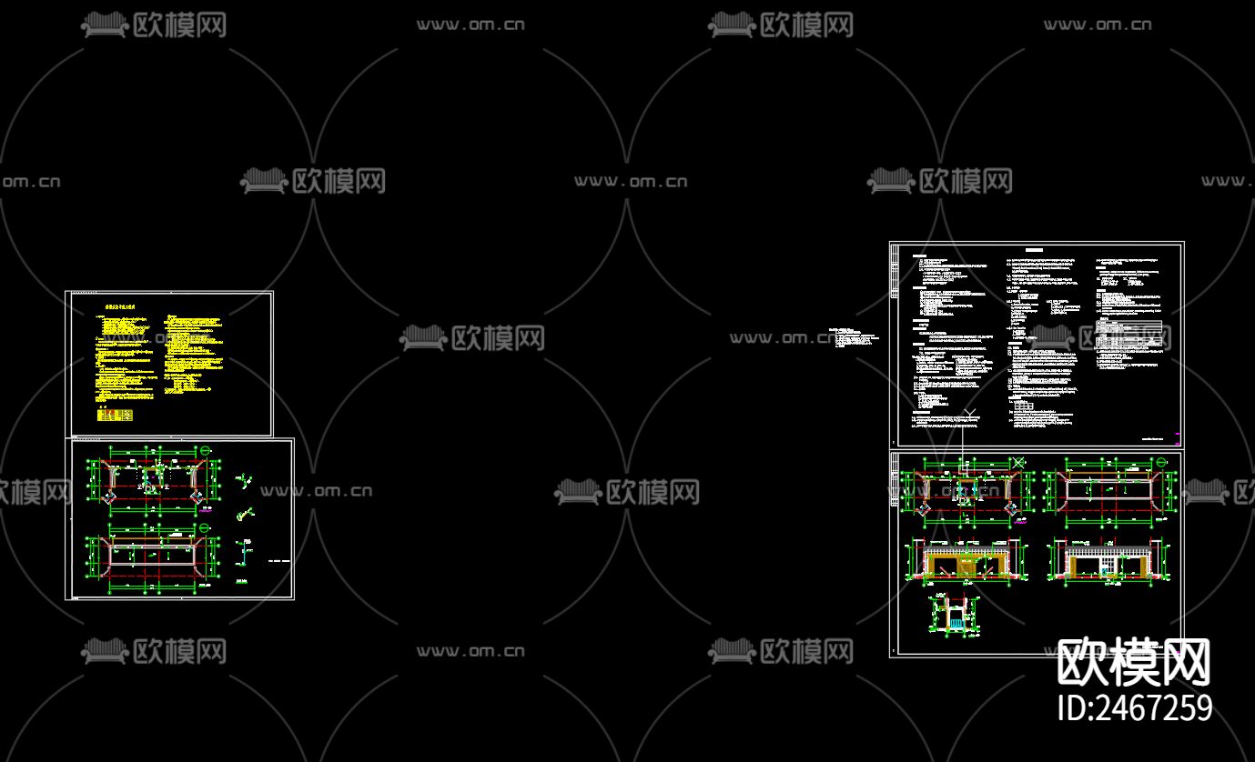 早陈阳光西大门给排水CAD施工图下载（渲染图3）
