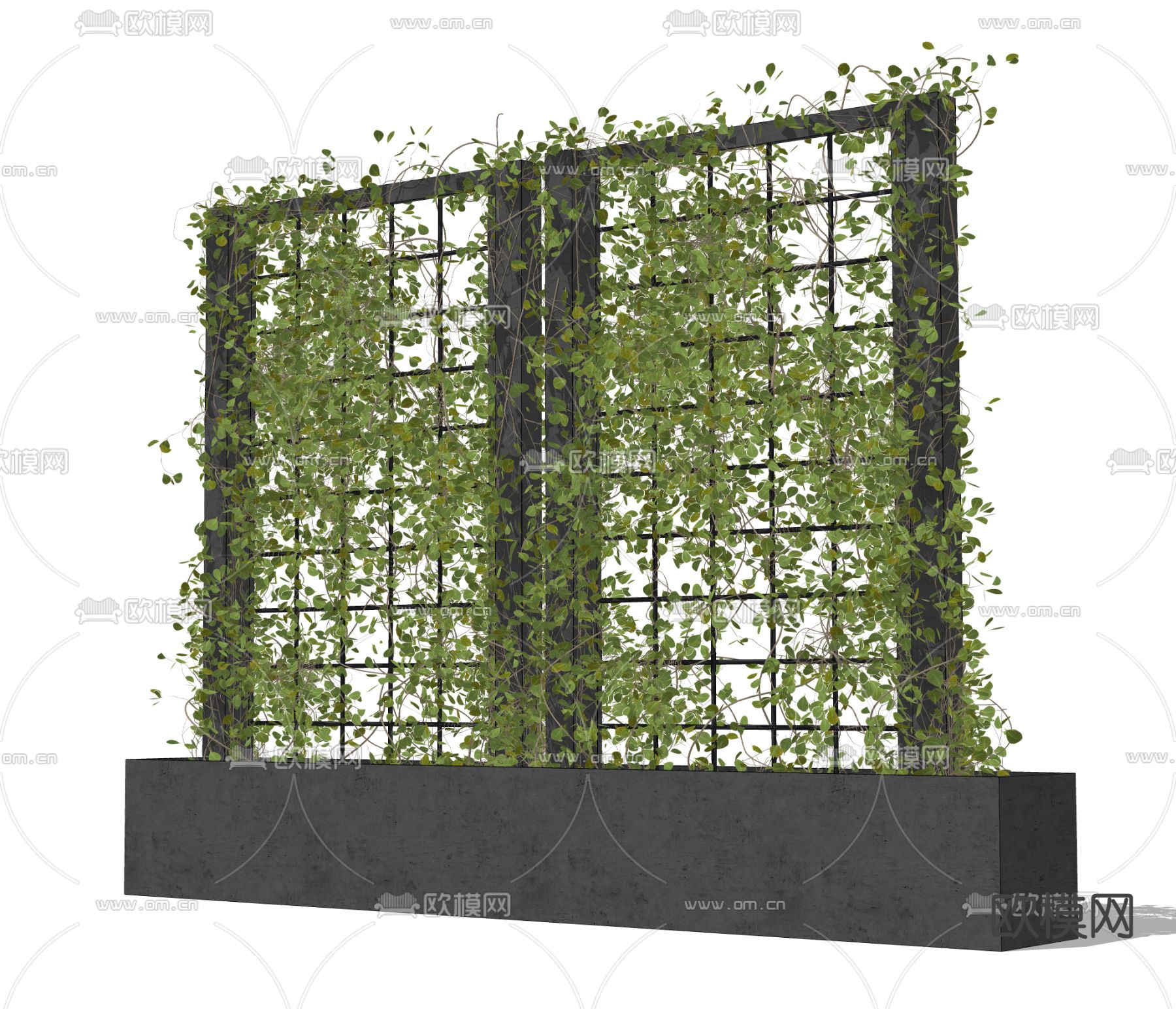 绿植墙 绿篱笆su模型下载（渲染图2）