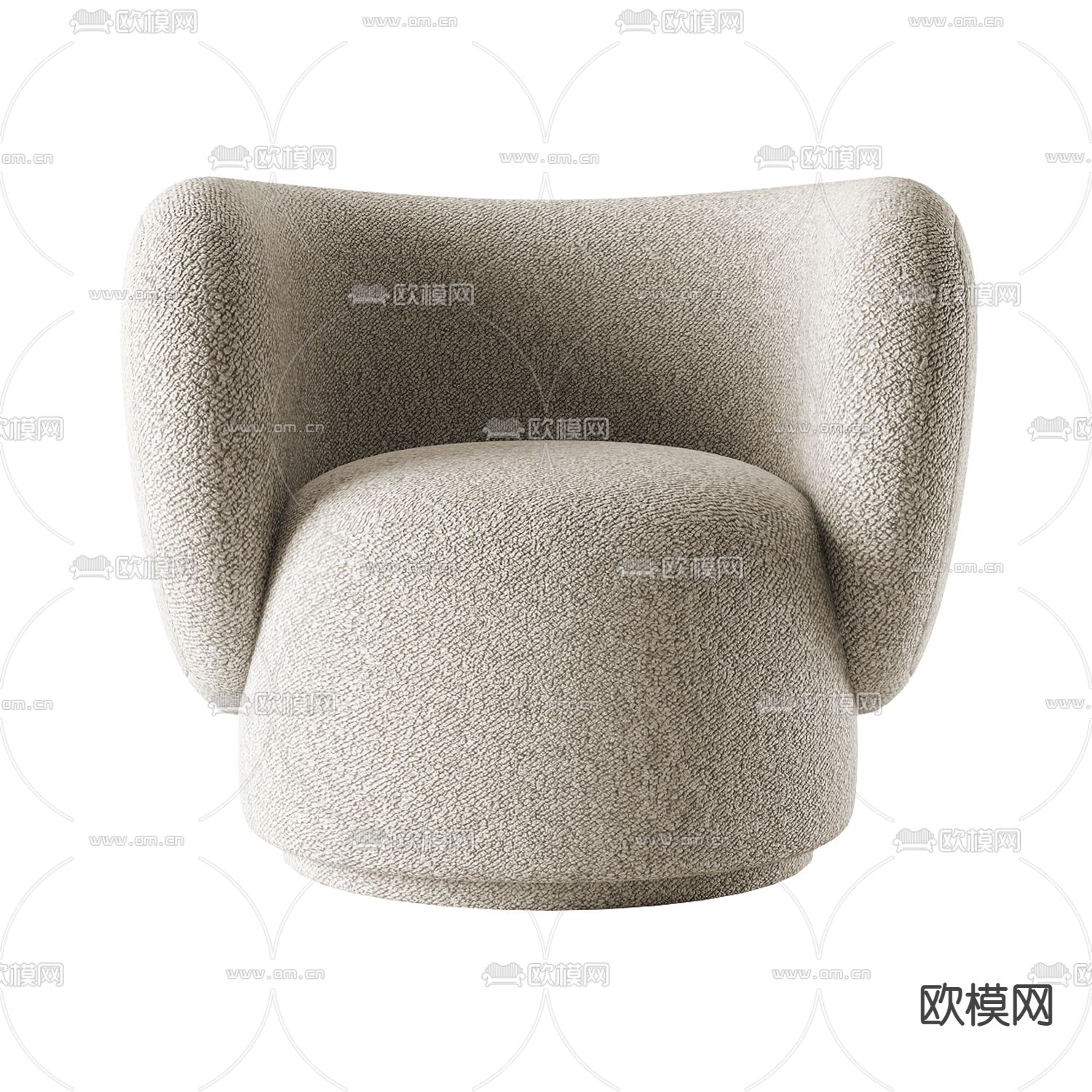 现代简约布艺单人沙发免费3d模型下载